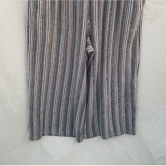 a.n.a Navy Deep Blue White Striped Cropped Jumpsuit 0x Pockets Sleeveless Plus - Picture 5 of 16